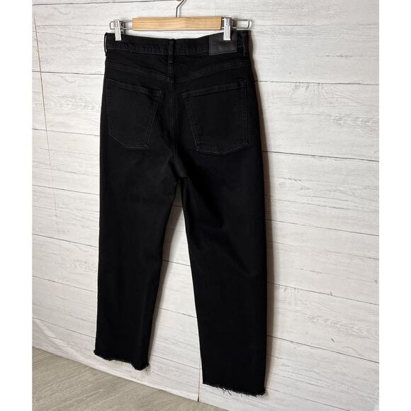 Everlane Jeans Womens Size 29 Long Black The Way High Organic Cotton Raw Hem - Picture 13 of 16